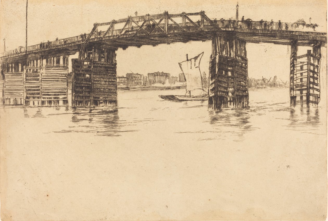 老巴特西桥，1879年。 作者 詹姆斯·阿博特·麦克尼尔·惠斯勒
