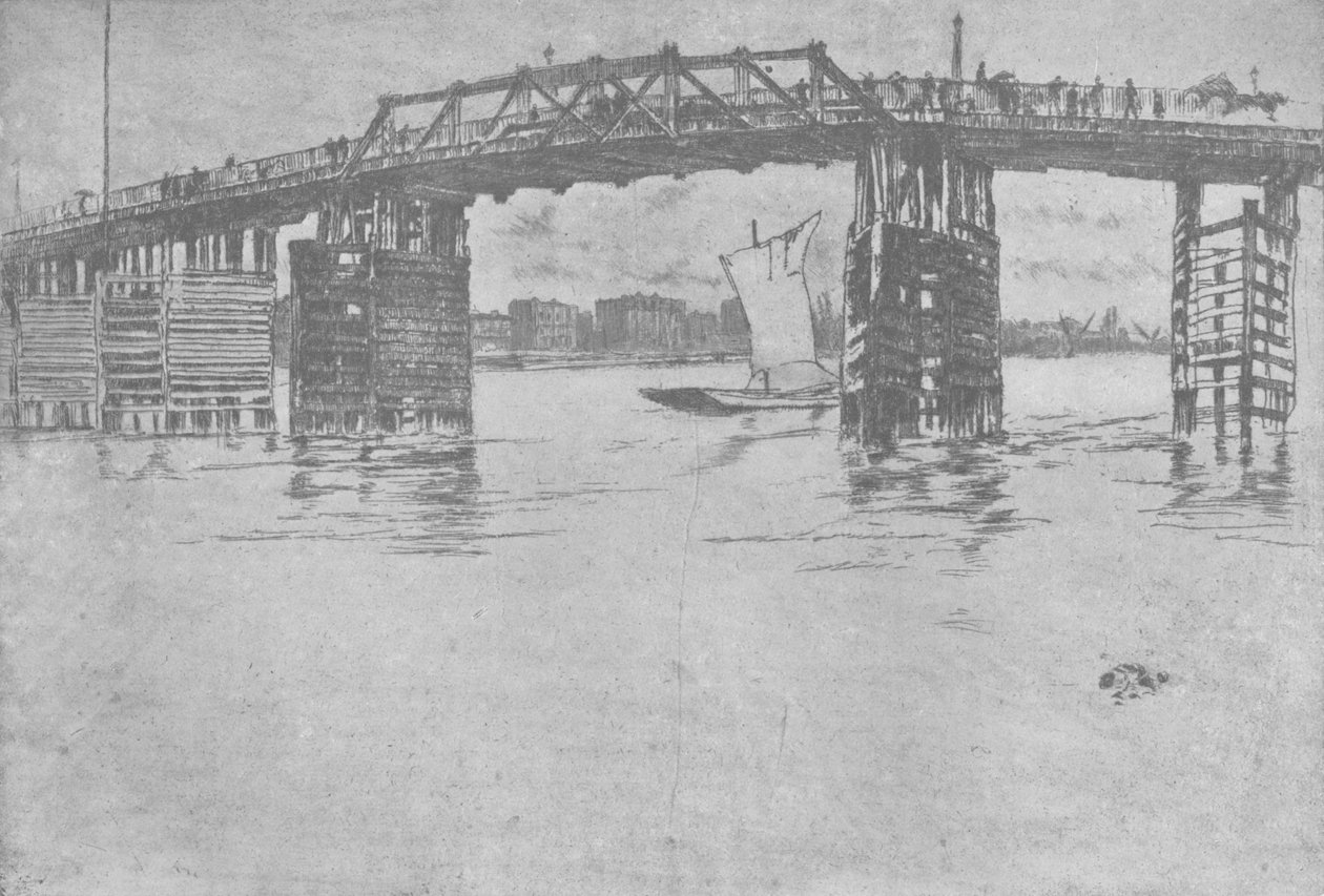 老巴特西桥，1879年，1904年 作者 詹姆斯·阿博特·麦克尼尔·惠斯勒