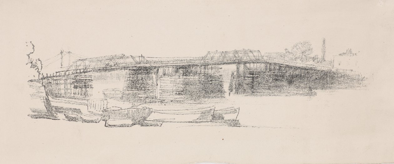 老巴特西桥，第2号，1878-1879。 作者 詹姆斯·阿博特·麦克尼尔·惠斯勒