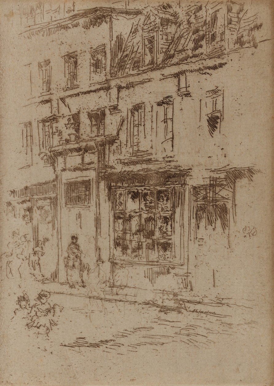Petite Rue au Beurre，布鲁塞尔，1887年。 作者 詹姆斯·阿博特·麦克尼尔·惠斯勒