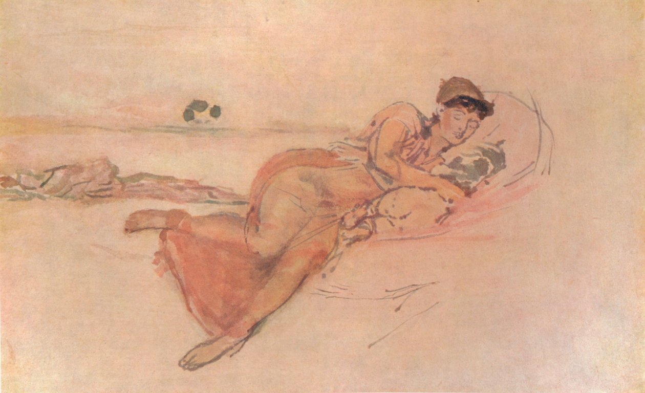 《粉红与玫瑰》，《母亲的睡眠》，c1895，1904年 作者 詹姆斯·阿博特·麦克尼尔·惠斯勒