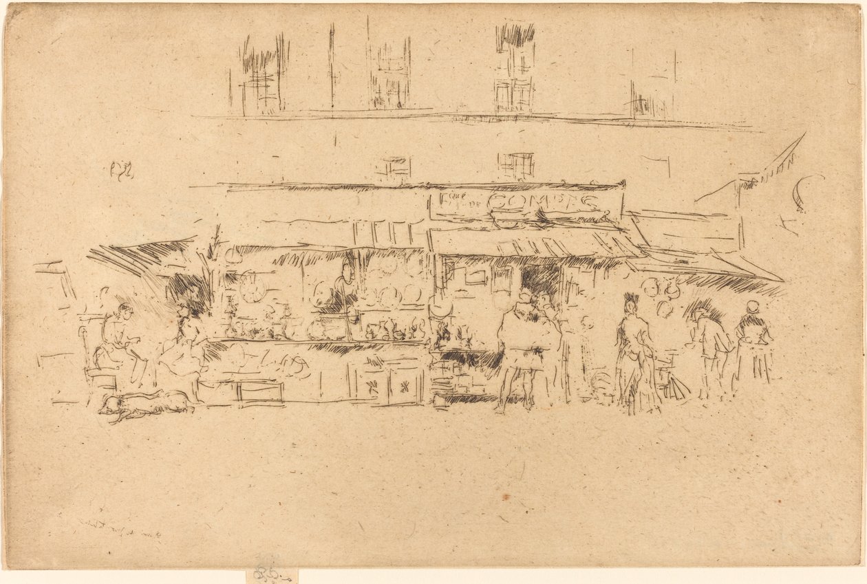Quai de Montebello, 1893. 作者 詹姆斯·阿博特·麦克尼尔·惠斯勒