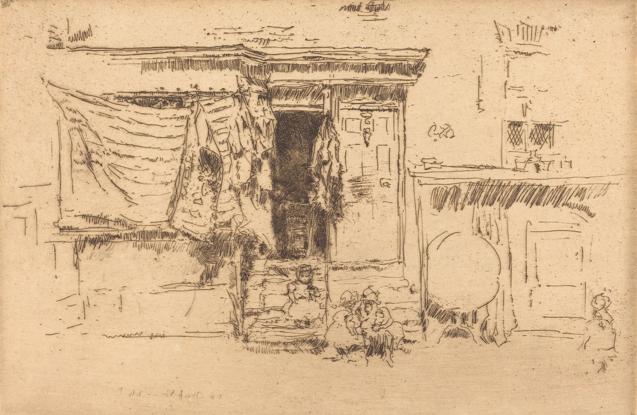 米尔曼街的布店，约1886-1888。 作者 詹姆斯·阿博特·麦克尼尔·惠斯勒