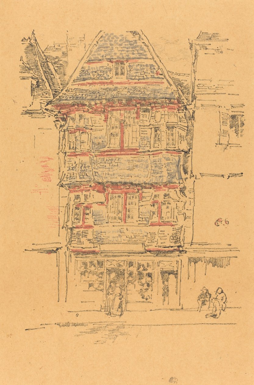 红房子，Paimpol，1893年。 作者 詹姆斯·阿博特·麦克尼尔·惠斯勒