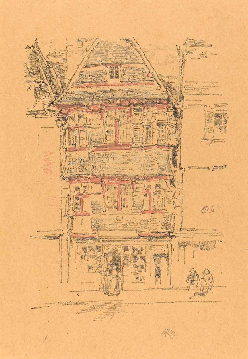 红房子，Paimpol，1893年。 作者 詹姆斯·阿博特·麦克尼尔·惠斯勒