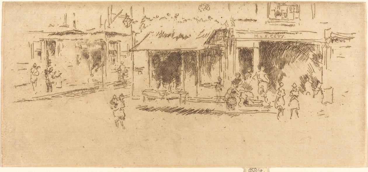 圣詹姆斯广场，豪斯迪奇，约1886-1888。 作者 詹姆斯·阿博特·麦克尼尔·惠斯勒
