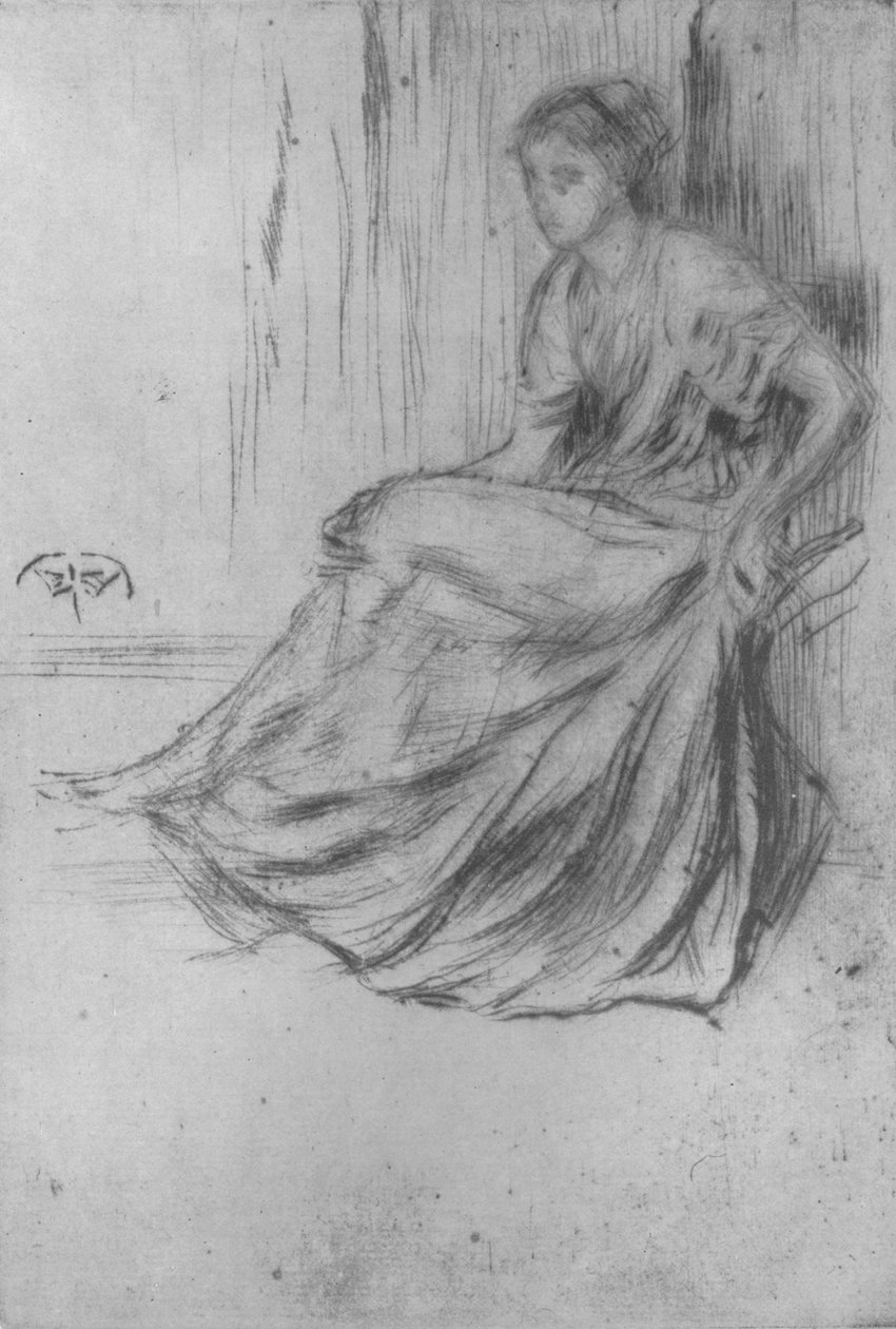 坐着的女孩，c1869，1904 作者 詹姆斯·阿博特·麦克尼尔·惠斯勒