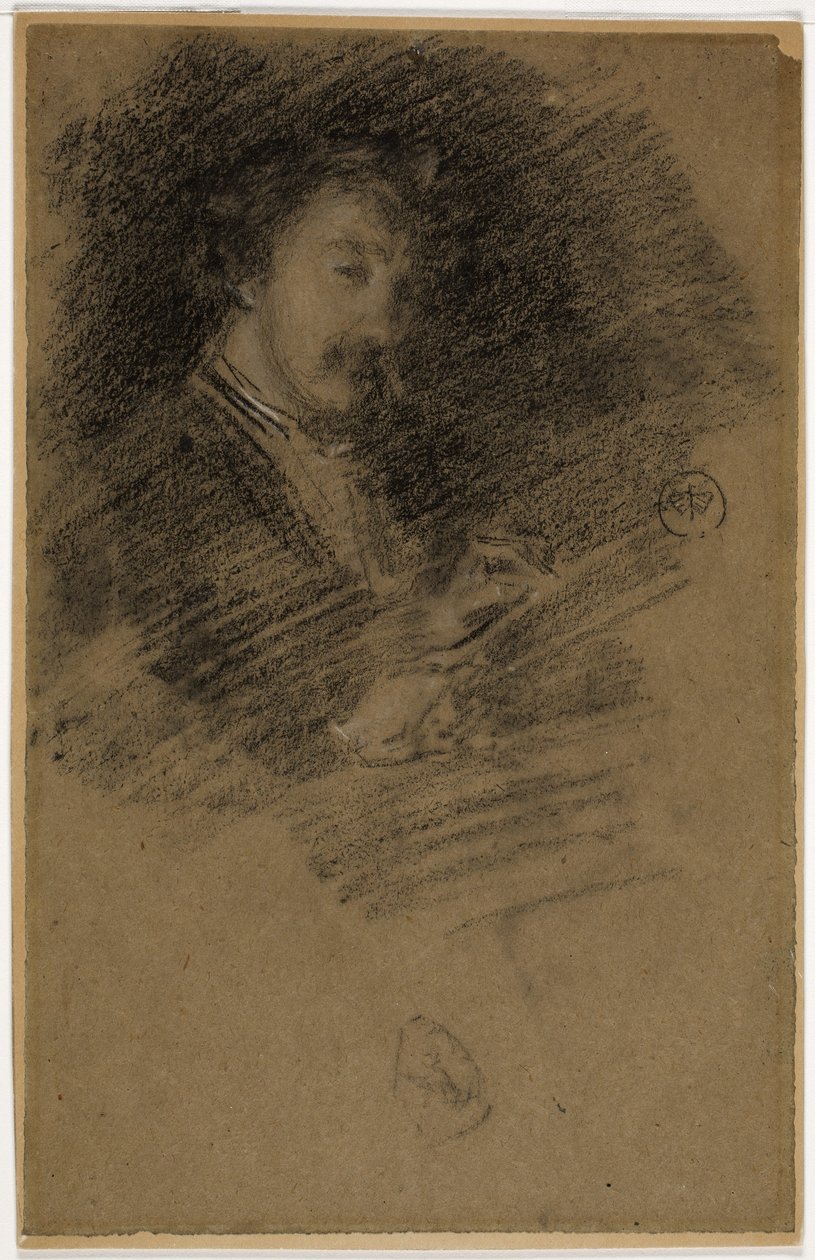 自画像，1871-73年 作者 詹姆斯·阿博特·麦克尼尔·惠斯勒