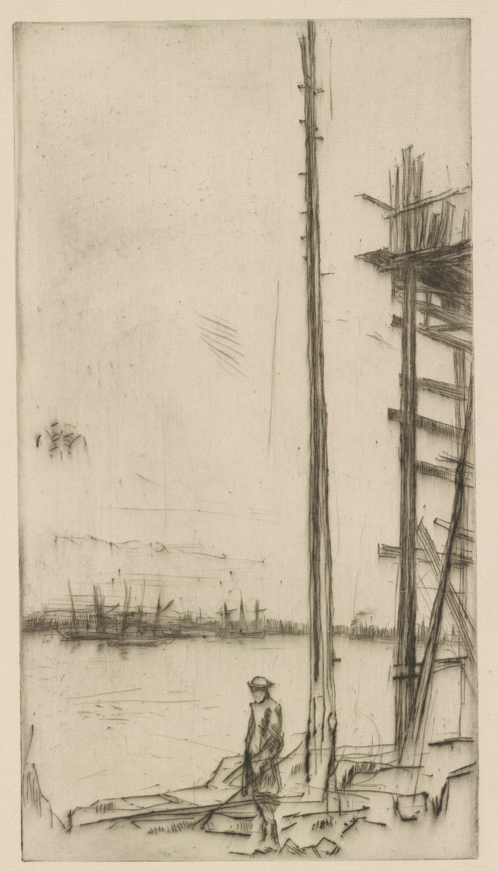 利物浦造船厂院子，1875年。 作者 詹姆斯·阿博特·麦克尼尔·惠斯勒