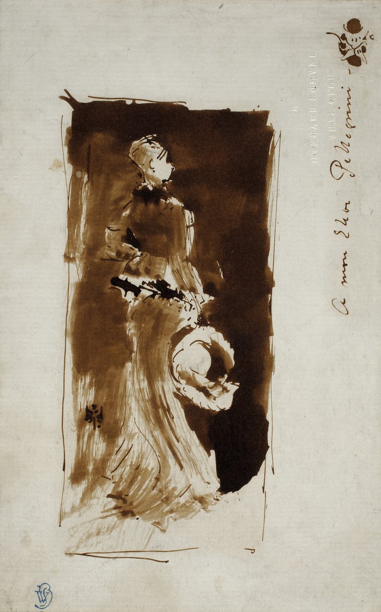 1879年左右的罗莎·科德肖像画素描 作者 詹姆斯·阿博特·麦克尼尔·惠斯勒