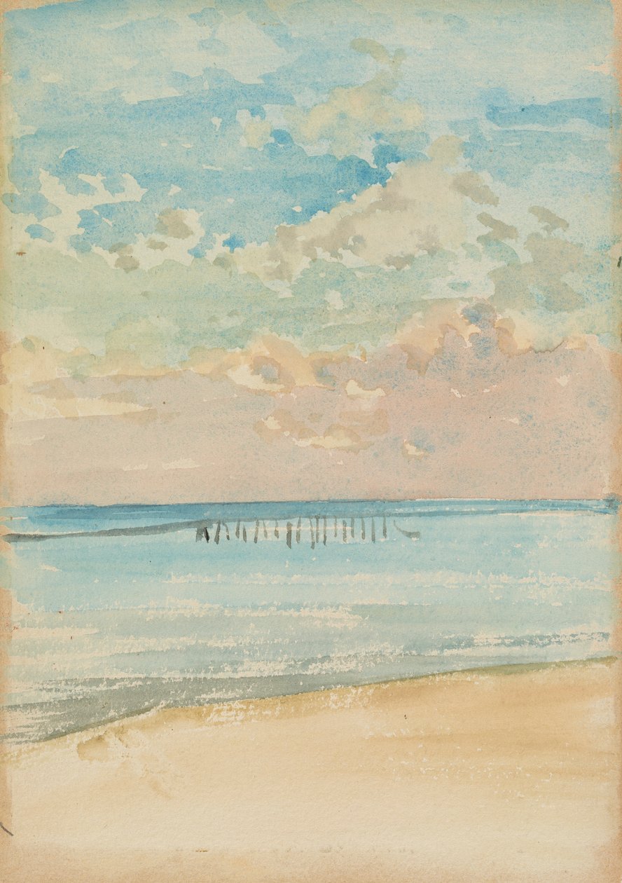 Southend - Sunset, 1882-1884. 作者 詹姆斯·阿博特·麦克尼尔·惠斯勒
