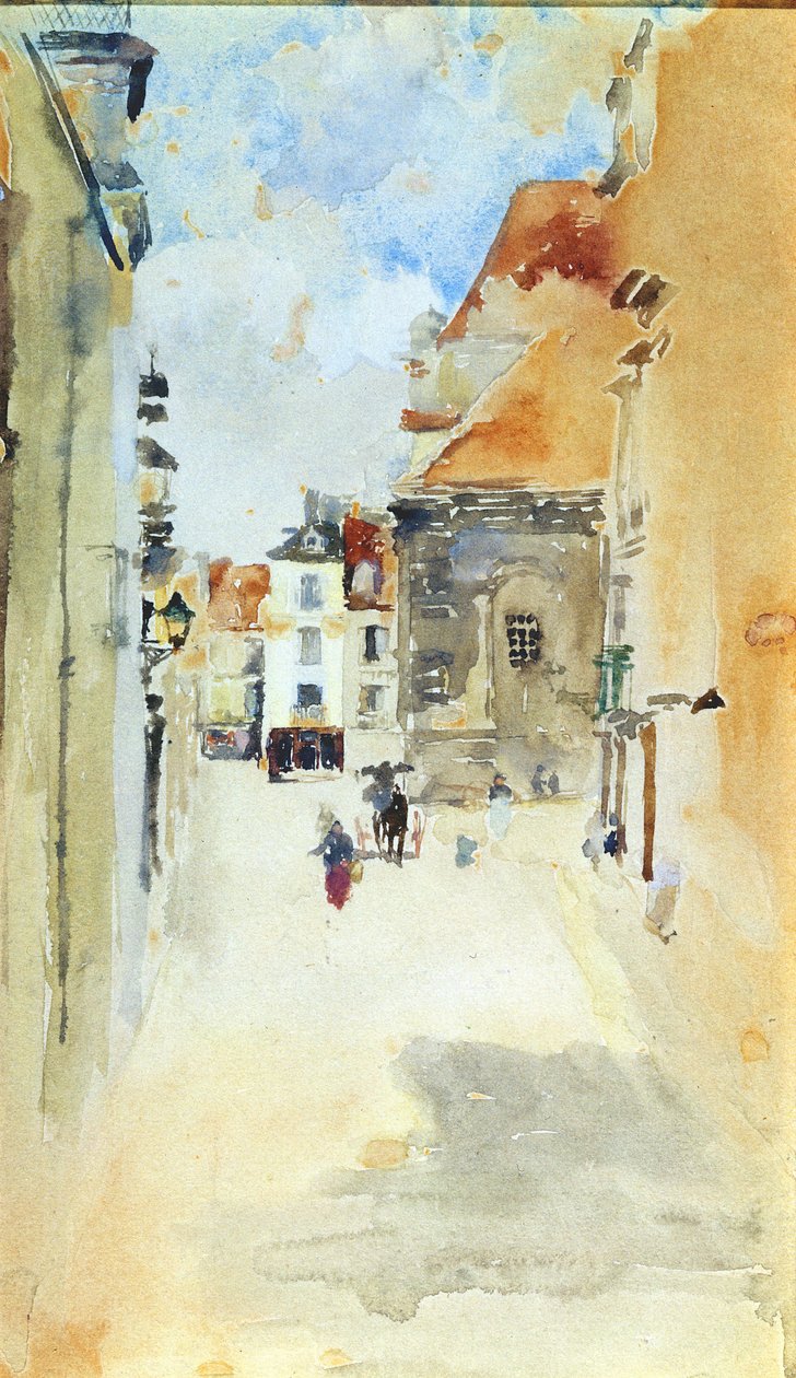 街景，c.1888（纸上wc） 作者 詹姆斯·阿博特·麦克尼尔·惠斯勒