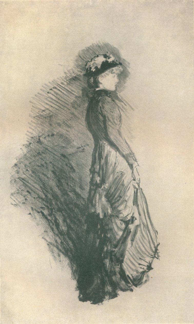 研究：站立的人物，1878年，1904年 作者 詹姆斯·阿博特·麦克尼尔·惠斯勒