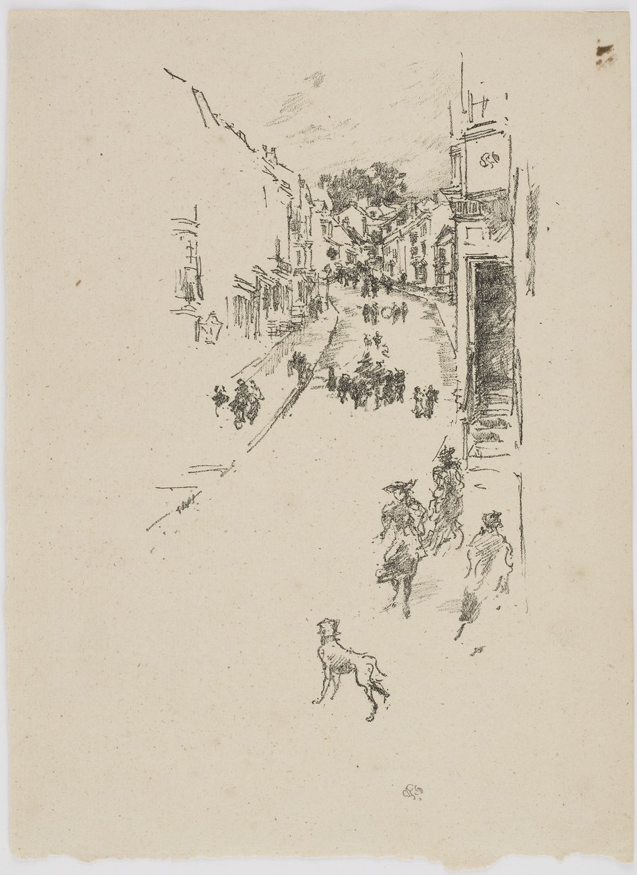 周日，莱姆里吉斯，1895年（石版纸上） 作者 詹姆斯·阿博特·麦克尼尔·惠斯勒