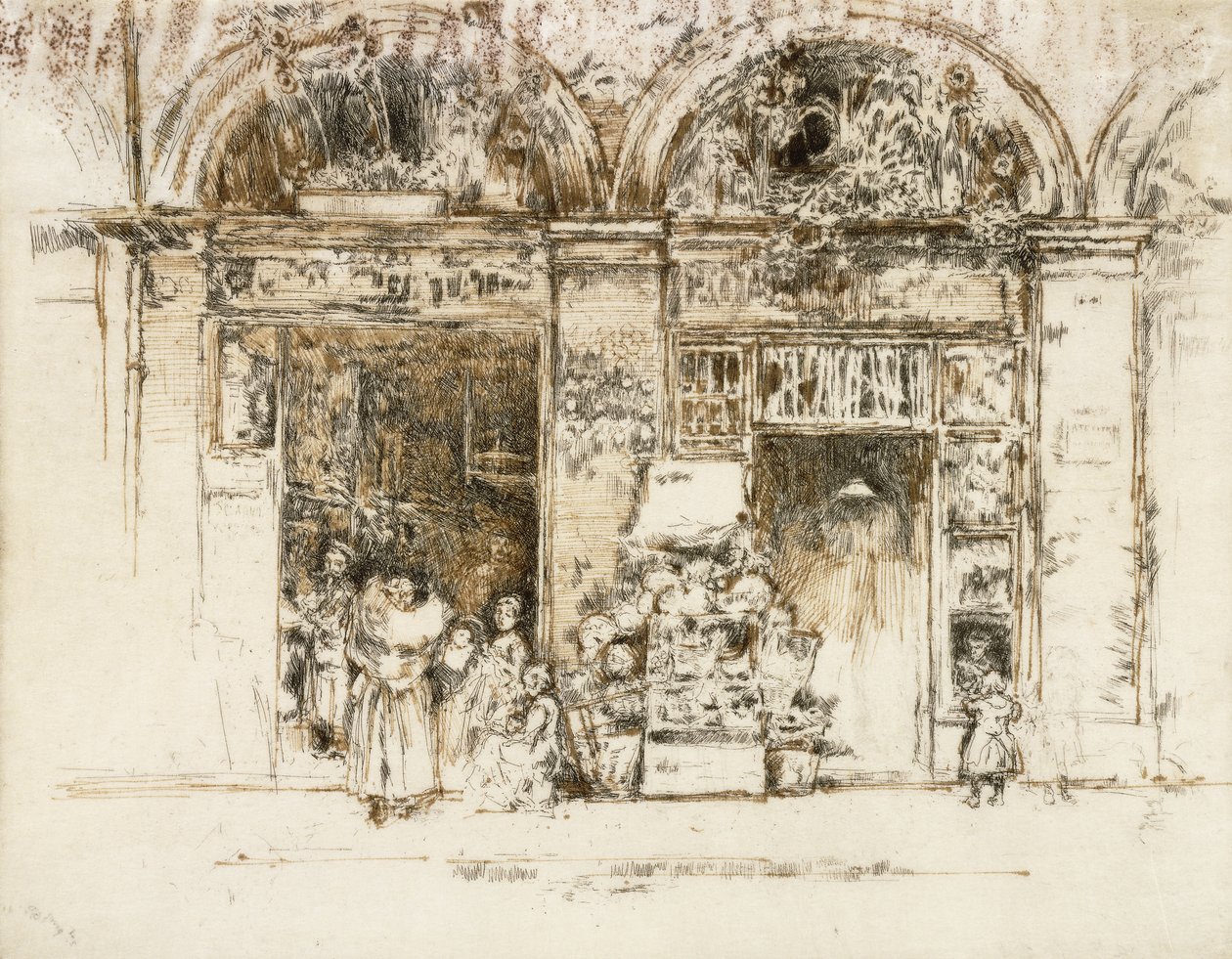 向日葵，美术街，c.1892-93 作者 詹姆斯·阿博特·麦克尼尔·惠斯勒