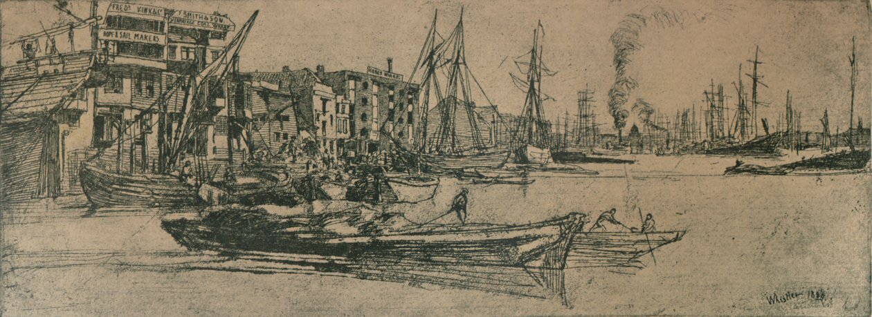 泰晤士仓库，1859年，1904年 作者 詹姆斯·阿博特·麦克尼尔·惠斯勒