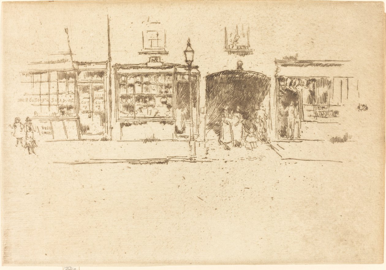 理发店，约1886年至1888年。 作者 詹姆斯·阿博特·麦克尼尔·惠斯勒