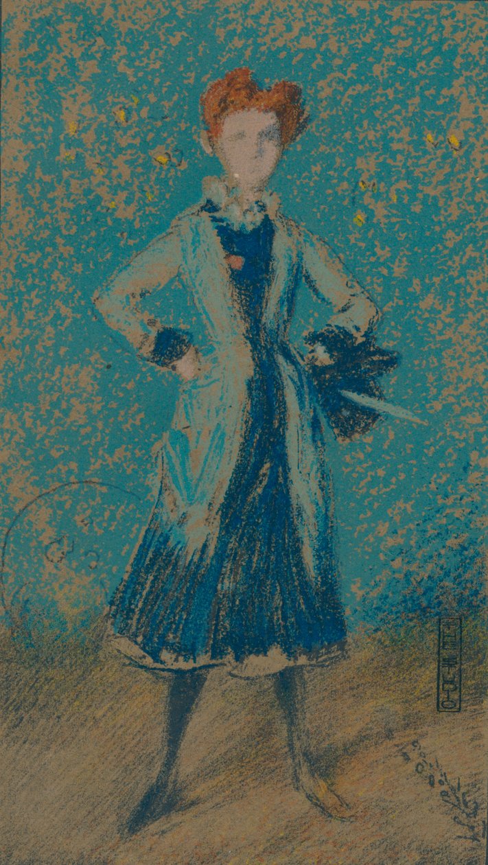 蓝色女孩，c1874 作者 詹姆斯·阿博特·麦克尼尔·惠斯勒