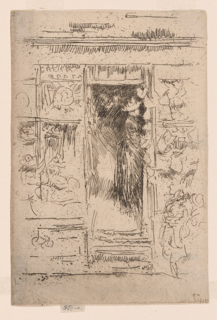邦尼帽店》，约 1884-86 年（蚀刻版画；纸上墨水） 作者 詹姆斯·阿博特·麦克尼尔·惠斯勒