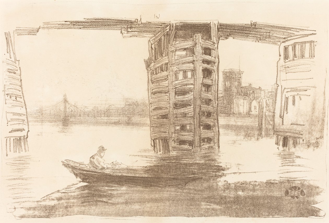 宽桥，1878年。 作者 詹姆斯·阿博特·麦克尼尔·惠斯勒