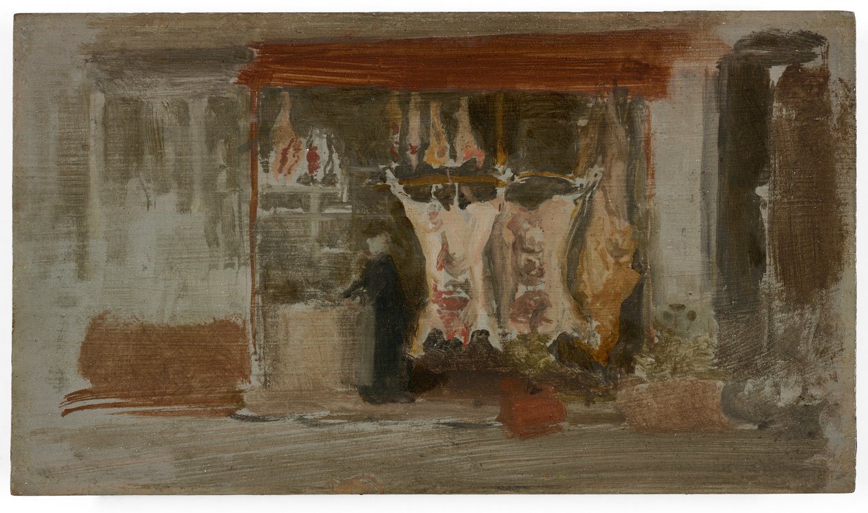 肉店》，约 1888-89 年（木板油画） 作者 詹姆斯·阿博特·麦克尼尔·惠斯勒