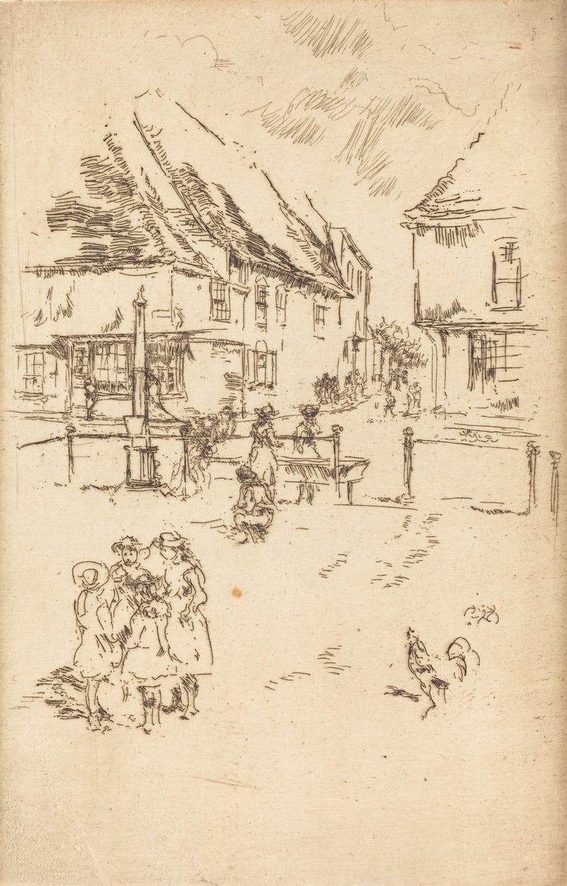 公鸡和水泵》，约1887年。 作者 詹姆斯·阿博特·麦克尼尔·惠斯勒