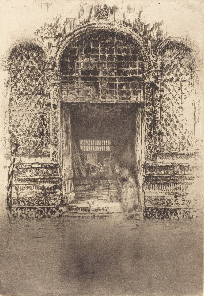 门口》，1880年。 作者 詹姆斯·阿博特·麦克尼尔·惠斯勒