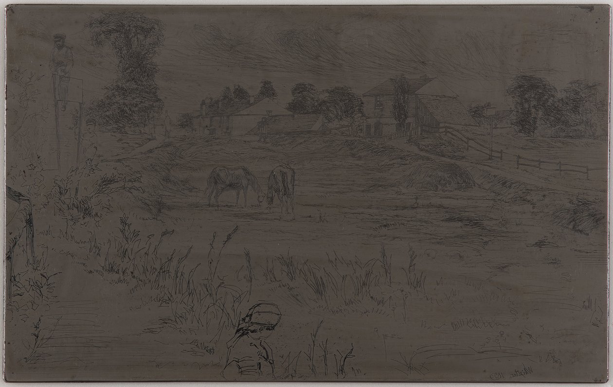 有马的风景》，1859年。 作者 詹姆斯·阿博特·麦克尼尔·惠斯勒