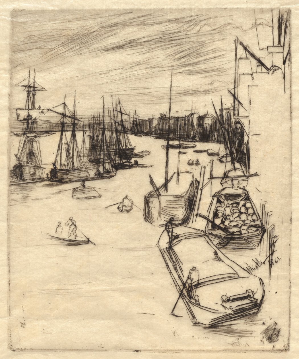 The Little Rotherhithe, 1861年。 作者 詹姆斯·阿博特·麦克尼尔·惠斯勒