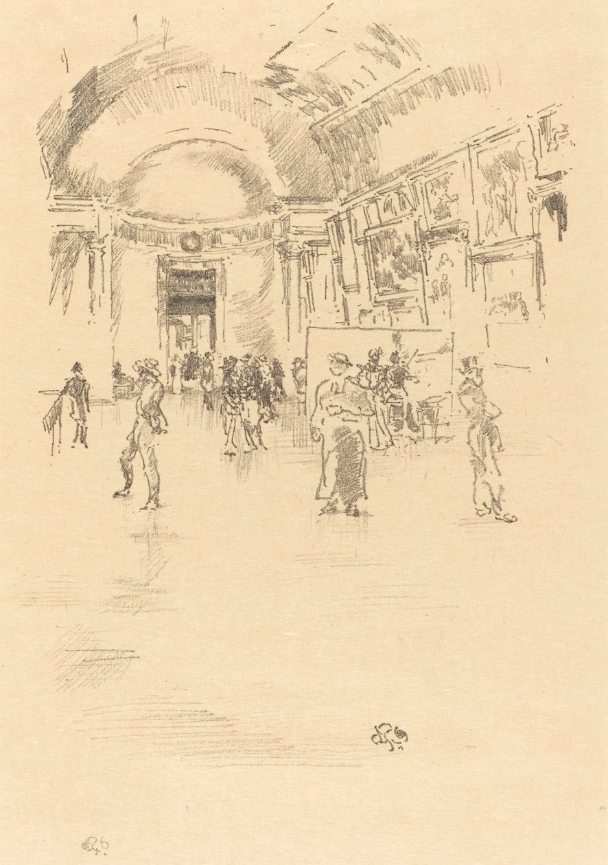 长廊，卢浮宫，1894年。 作者 詹姆斯·阿博特·麦克尼尔·惠斯勒