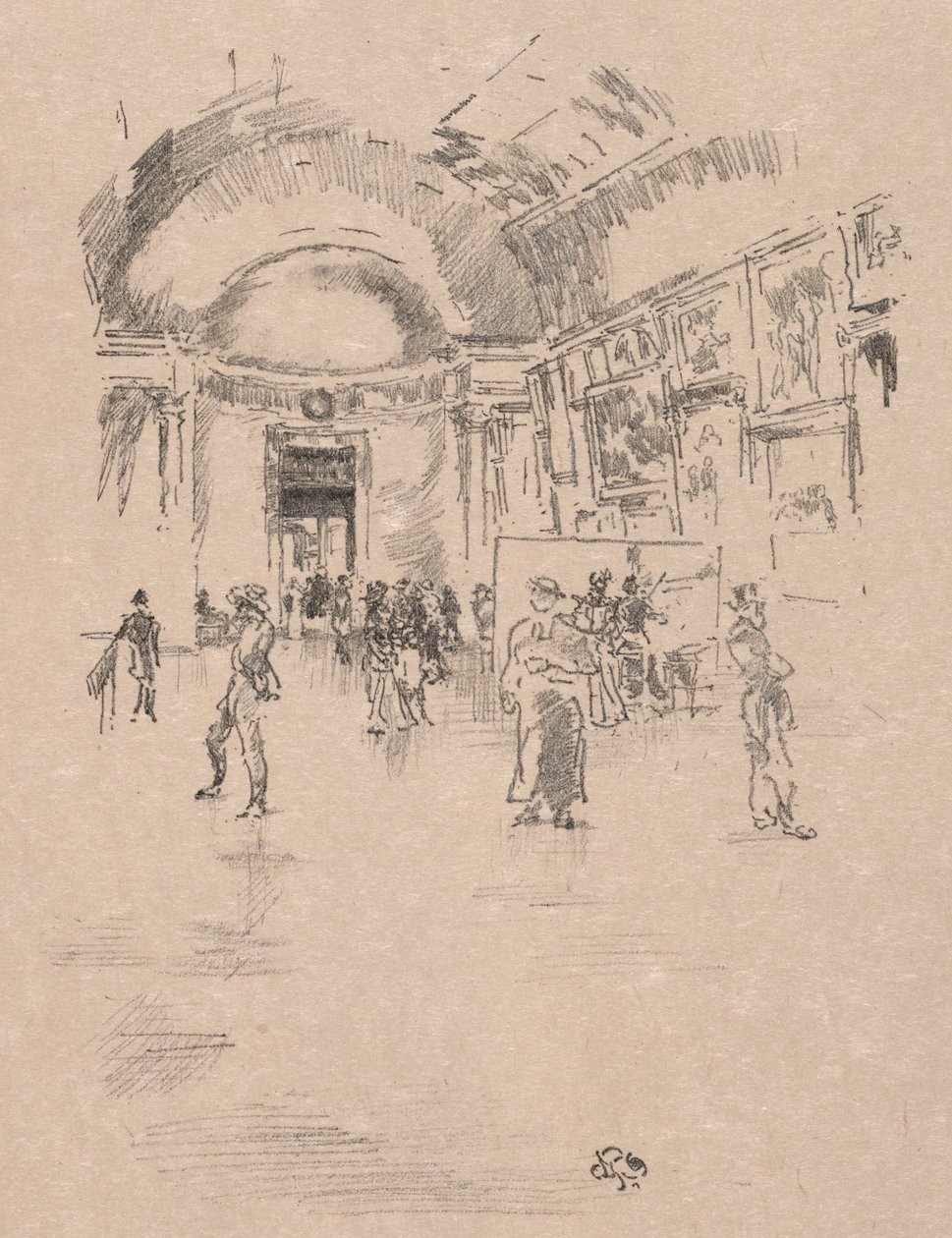 卢浮宫长廊，1894年。 作者 詹姆斯·阿博特·麦克尼尔·惠斯勒