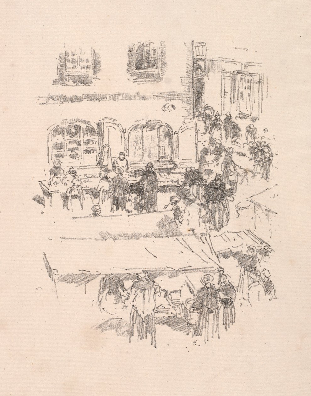 市场，维特尔，1893年。 作者 詹姆斯·阿博特·麦克尼尔·惠斯勒