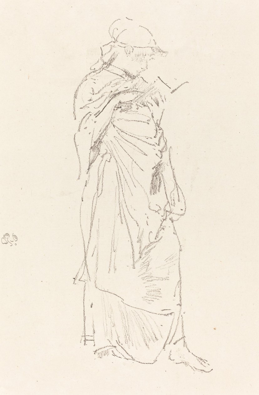 小说：读书的女孩，约1889年。 作者 詹姆斯·阿博特·麦克尼尔·惠斯勒
