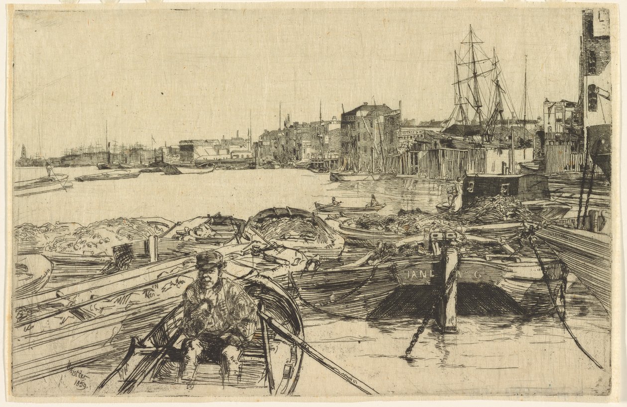 游泳池》，1859年。 作者 詹姆斯·阿博特·麦克尼尔·惠斯勒