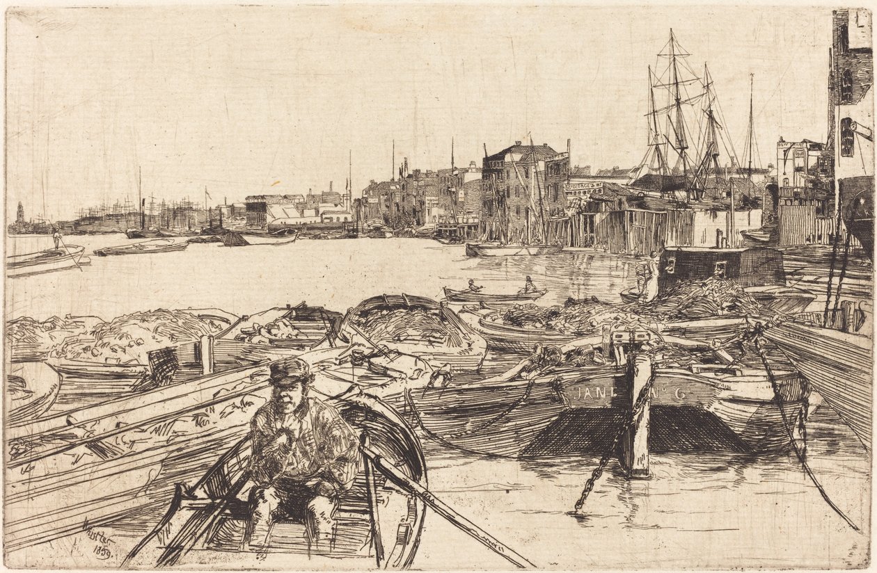 游泳池》，1859年。 作者 詹姆斯·阿博特·麦克尼尔·惠斯勒