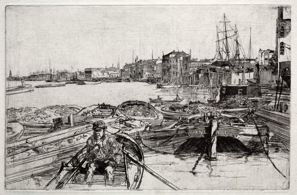 泳池，1859年。 作者 詹姆斯·阿博特·麦克尼尔·惠斯勒