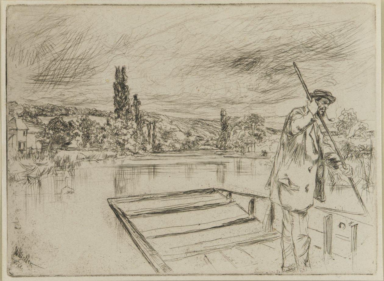 Punt，1861年（纸上蚀刻） 作者 詹姆斯·阿博特·麦克尼尔·惠斯勒