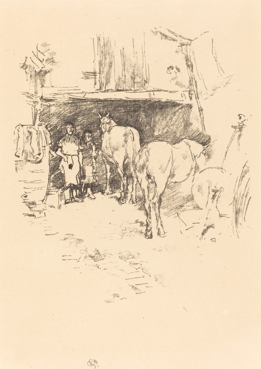 史密斯的院子，1895年。 作者 詹姆斯·阿博特·麦克尼尔·惠斯勒