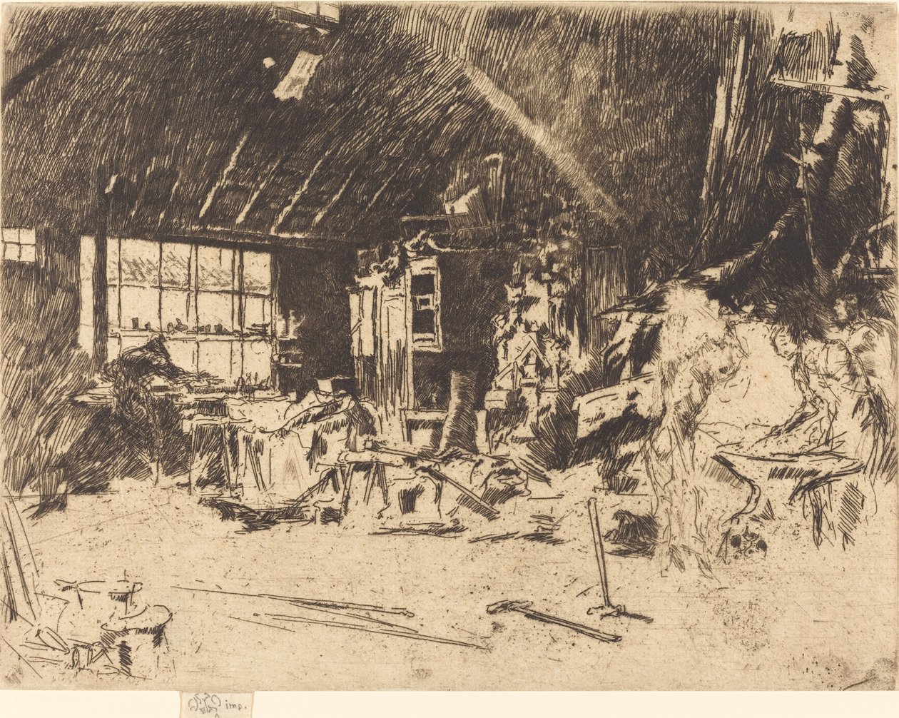 铁匠铺，约1880年。 作者 詹姆斯·阿博特·麦克尼尔·惠斯勒
