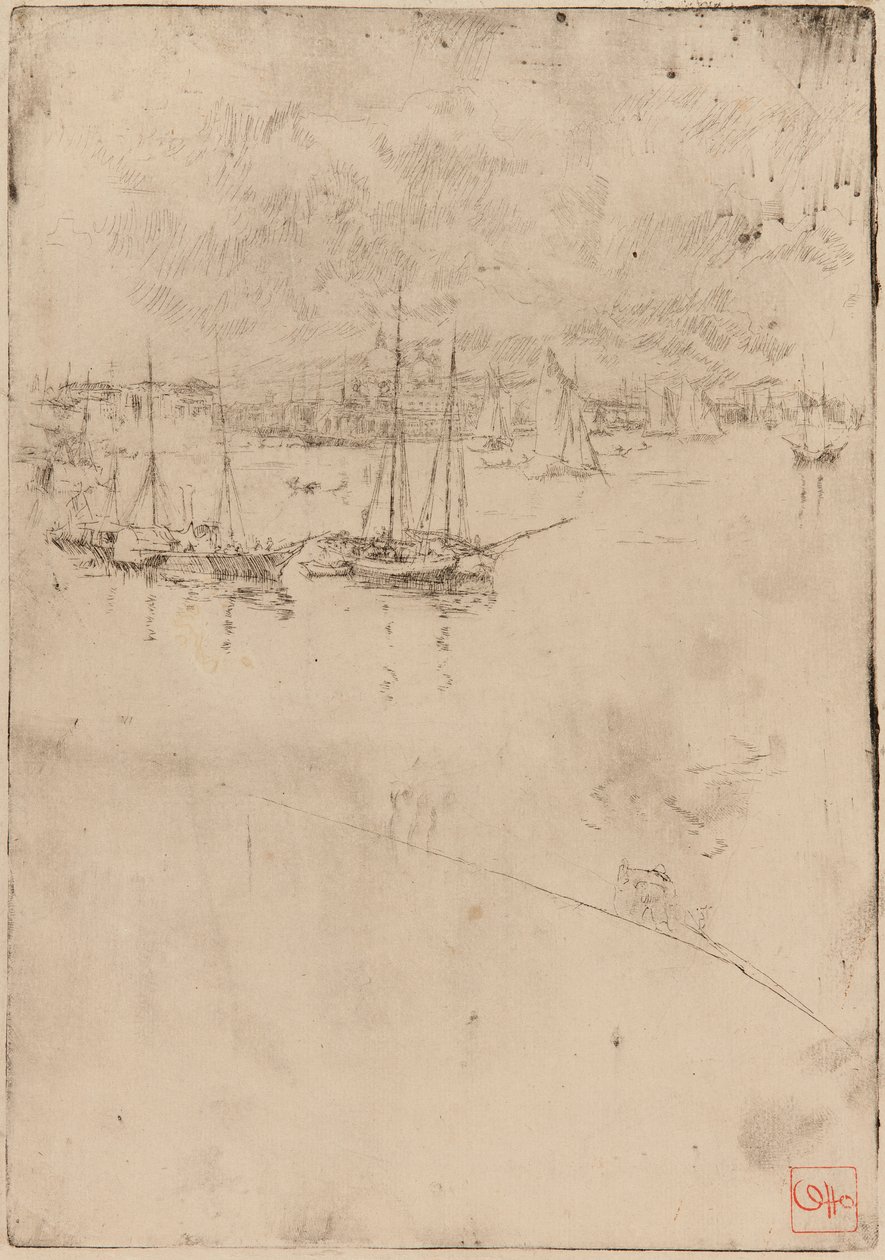 蒸汽船，威尼斯，1879-1880。 作者 詹姆斯·阿博特·麦克尼尔·惠斯勒