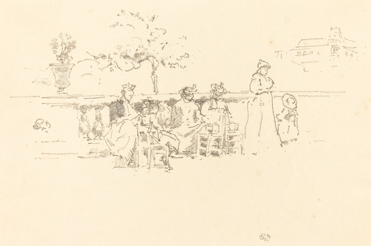 阳台，卢森堡，1894年。 作者 詹姆斯·阿博特·麦克尼尔·惠斯勒