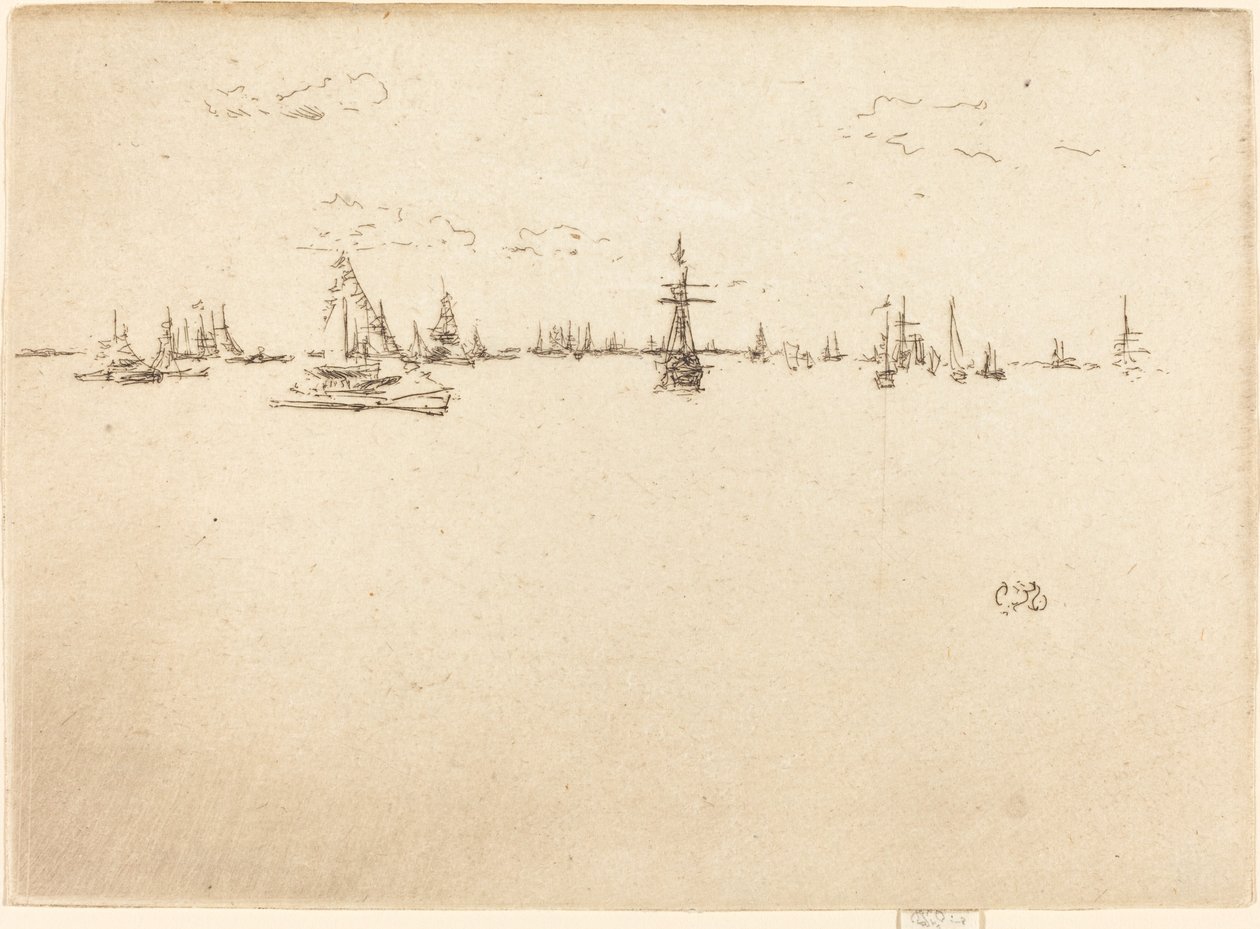 Turret-Ship, 1887年。 作者 詹姆斯·阿博特·麦克尼尔·惠斯勒