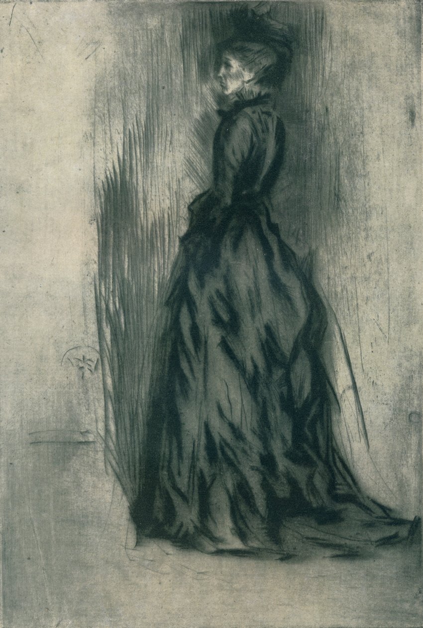 丝绒连衣裙Frances Leyland，c1873年，1904年 作者 詹姆斯·阿博特·麦克尼尔·惠斯勒