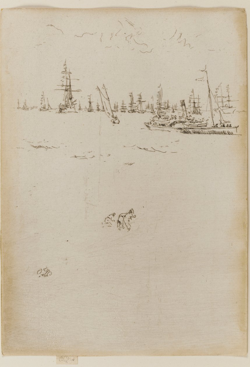 游客的船，1887年。 作者 詹姆斯·阿博特·麦克尼尔·惠斯勒