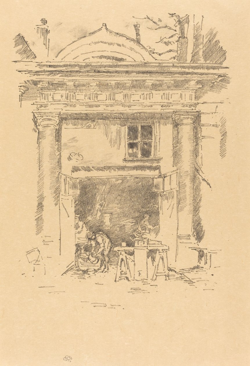 白匠，卡梅里特街（Impasse des Carmélites），1894年。 作者 詹姆斯·阿博特·麦克尼尔·惠斯勒