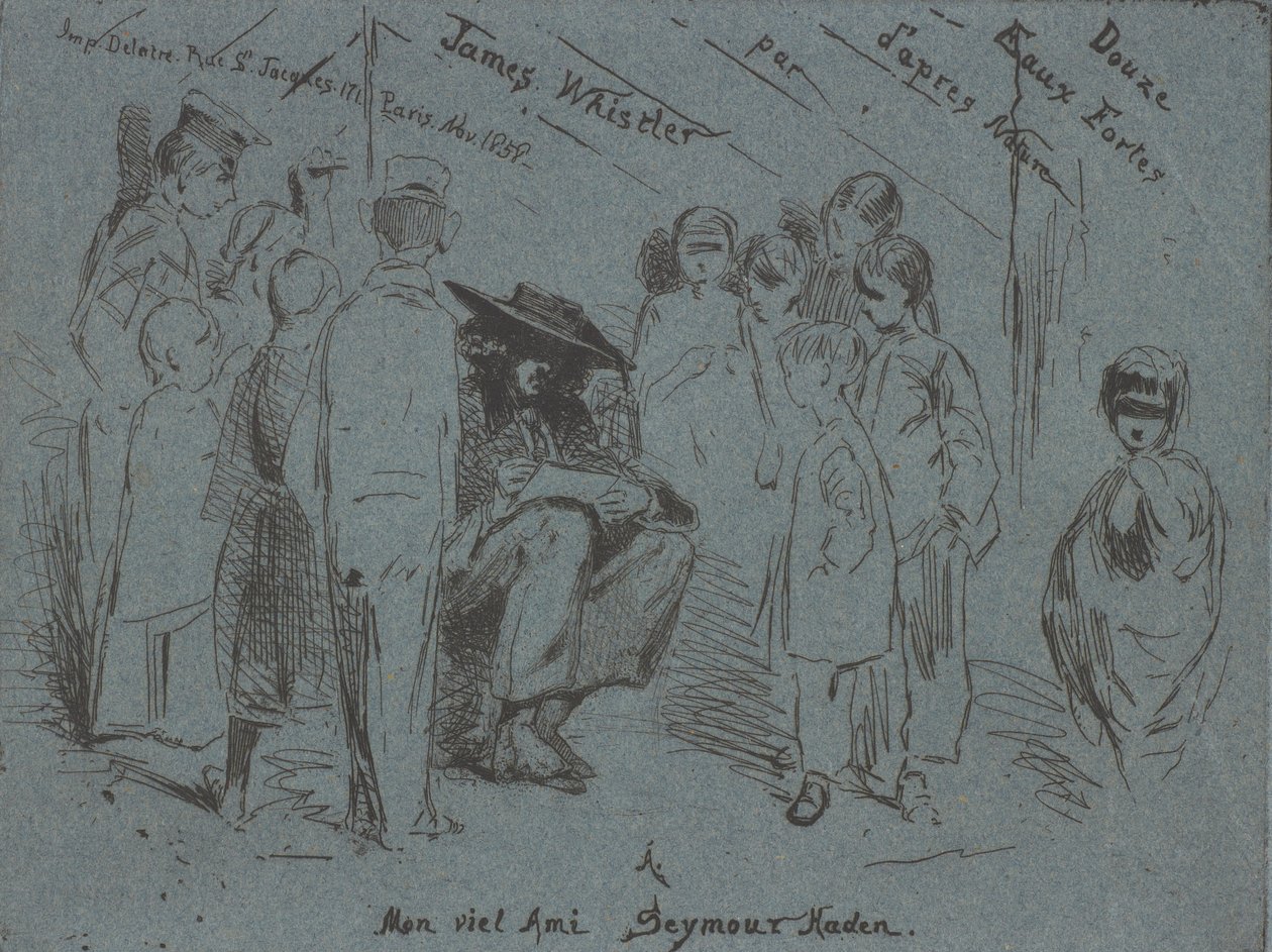 法国套装的扉页，1858年。 作者 詹姆斯·阿博特·麦克尼尔·惠斯勒