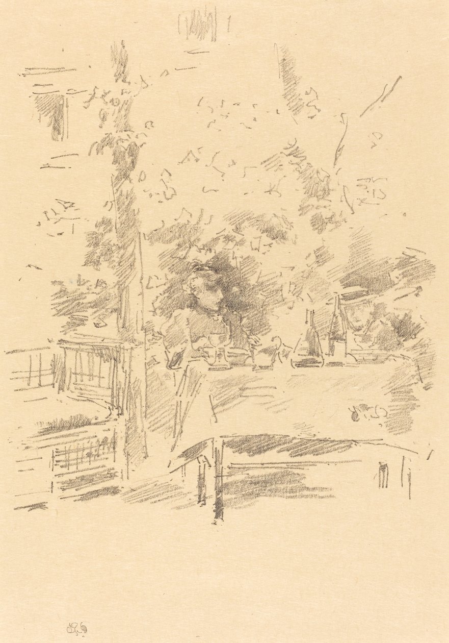 花园里的对谈》，1894年。 作者 詹姆斯·阿博特·麦克尼尔·惠斯勒