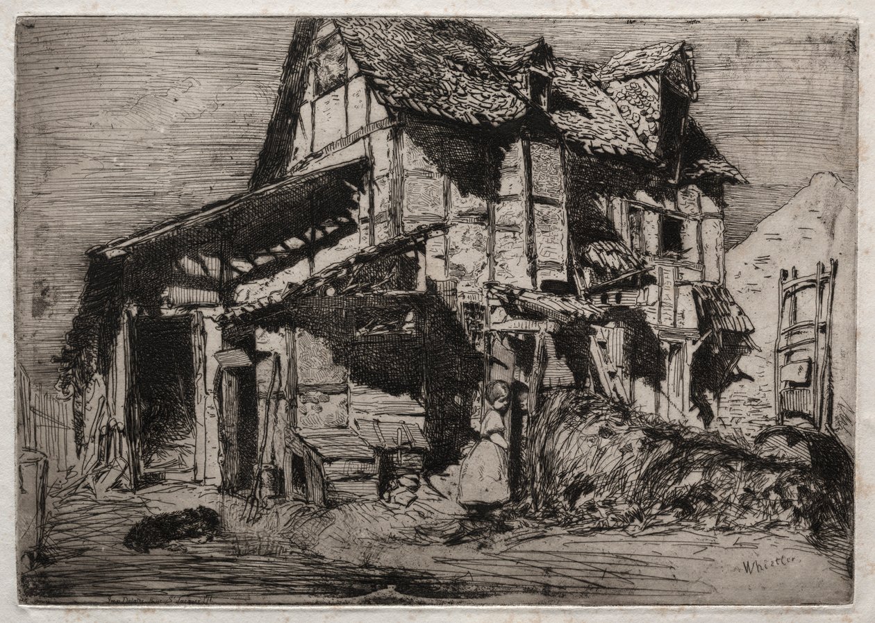 自然界的十二次蚀刻：不安全的房屋，1858年。 作者 詹姆斯·阿博特·麦克尼尔·惠斯勒