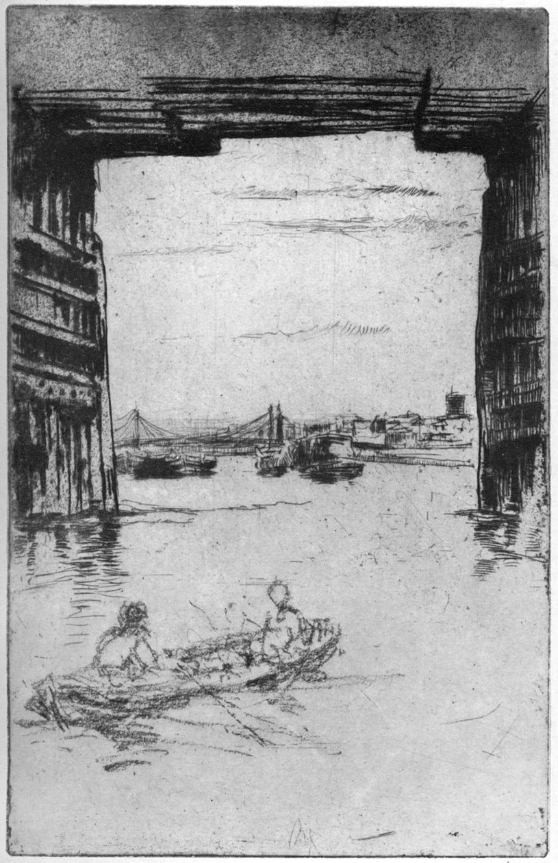 在老巴特西桥下，1879年，1904年。 作者 詹姆斯·阿博特·麦克尼尔·惠斯勒