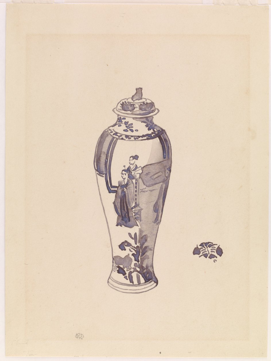 瓶身略微隆起的花瓶，1876-1878年。 作者 詹姆斯·阿博特·麦克尼尔·惠斯勒